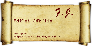 Füsi Júlia névjegykártya