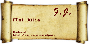 Füsi Júlia névjegykártya